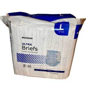 McKesson Incontinence Ultra Briefs 16 Sz L 45”-58” Waist Heavy Absorbency Unisex